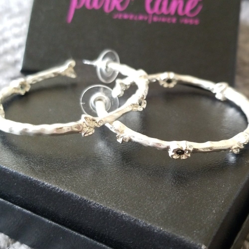 Flower/Leaf Hoop Earrings by Park Lane